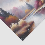 Romantisch Herfstrivier Landschap Decoupage Tissuepapier (Detail)
