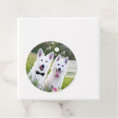 Romantisch hondenstelletje dat trouwt bedankjes labels (In situ)