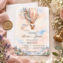 Romantisch Hot Air Balloon Avontuurlijk Trouwfeest