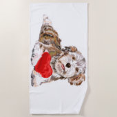 Romantisch Huisdier Hond Gift Strandlaken (Voorkant)