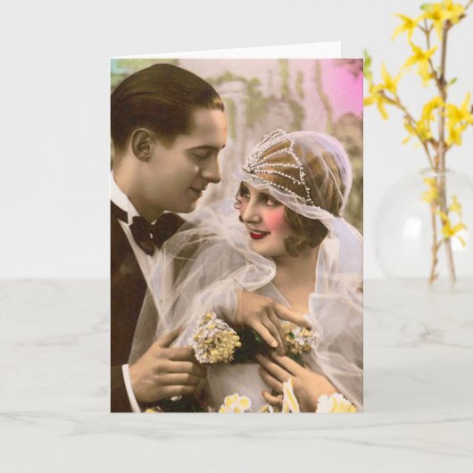 Romantisch Huwelijk Kaart (Gele Bloem)