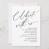 Romantisch huwelijksdinerfeest, vier met ons kaart (Voorkant)