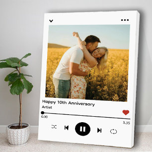 Romantisch Huwelijksjubileum Foto Song Album Canvas Afdruk
