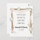 Romantisch I Love You Jubileum Boho Warercolor Briefkaart (Voorkant / Achterkant)