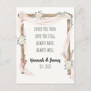 Romantisch I Love You Jubileum Boho Warercolor Briefkaart