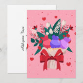 Romantisch Ice Cream Bouquet Schattige Flowers Hea Feestdagenkaart (Voorkant / Achterkant)