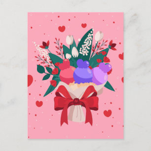 Romantisch Ice Cream Bouquet Schattige Flowers Hea Feestdagenkaart