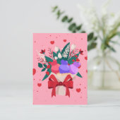 Romantisch Ice Cream Bouquet Schattige Flowers Hea Feestdagenkaart (Staand voorkant)