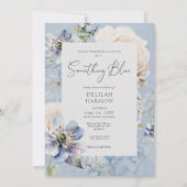 Romantisch Iets Blauw Bloemen Vrijgezellenfeest Kaart (Voorkant)