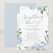 Romantisch iets blauw floraal Vrijgezellenfeest Kaart (Voorkant / Achterkant)