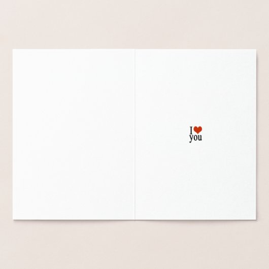 Romantisch Ik hou van je hart goud Folie Kaarten (Binnen)