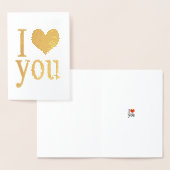 Romantisch Ik hou van je hart goud Folie Kaarten (Display)