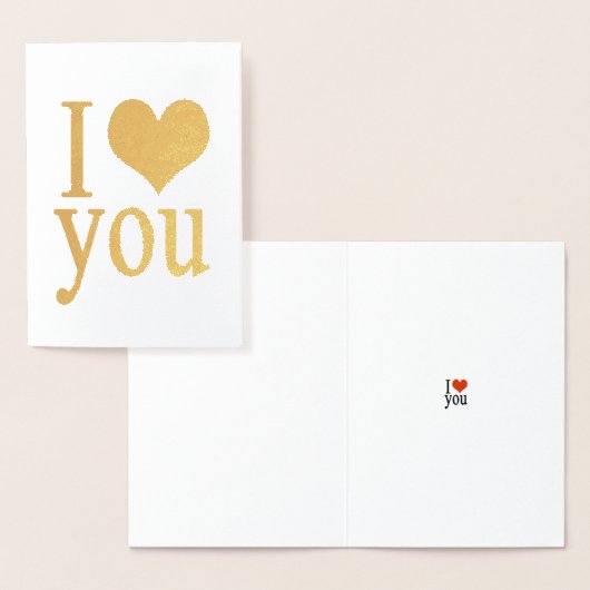 Romantisch Ik hou van je hart goud Folie Kaarten (Display)