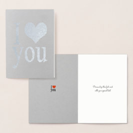 romantisch Ik hou van je hart zilver Folie Kaarten