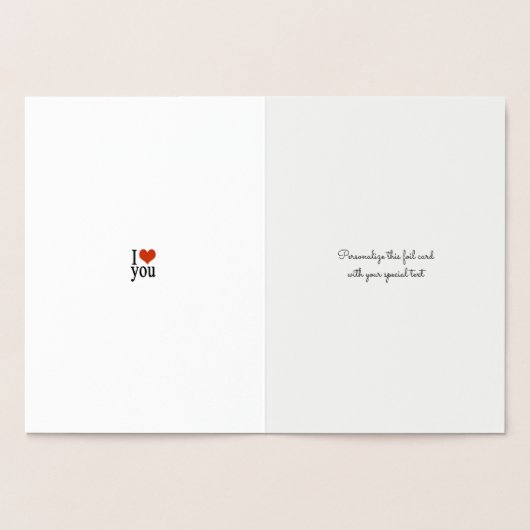 romantisch Ik hou van je hart zilver Folie Kaarten (Binnen)
