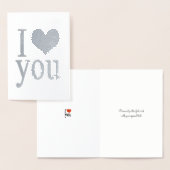romantisch Ik hou van je hart zilver Folie Kaarten (Display)