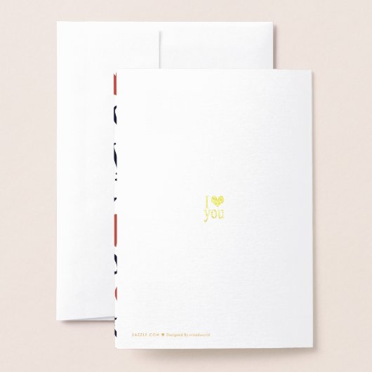 Romantisch 'Ik hou van je' harten gouden \ goud Folie Kaarten (Met envelop)