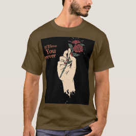Romantisch “Ik zal van je houden” grafisch T-shirt