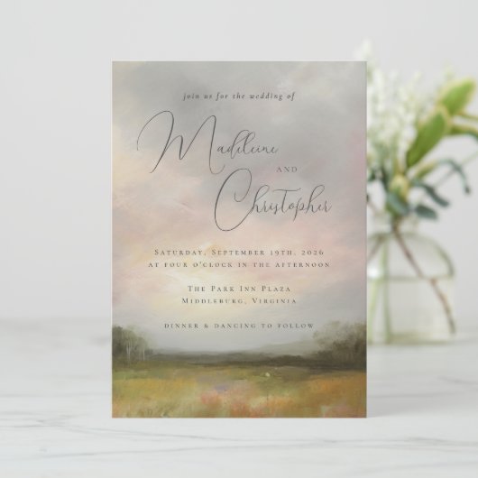 Romantisch Impressionistisch Landschap Abstracte B Kaart (Staand voorkant)