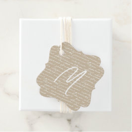 Romantisch INITIAAL Cursief handschrift Auteur Ver Bedankjes Labels