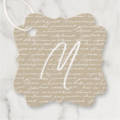 Romantisch INITIAAL Cursief handschrift Auteur Ver Bedankjes Labels (Voorkant)