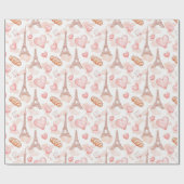 Romantisch inpakpapier met een Parijs thema (Vlak)
