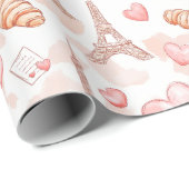 Romantisch inpakpapier met een Parijs thema (Rol Hoek)