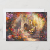 Romantisch Italiaans Floral Art Bruiloft Kaart (Achterkant)