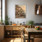 Romantisch Italiaans kustdorp vintage reis  Poster