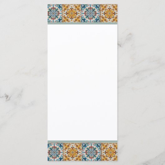 Romantisch Italiaans Tegel Destination Wedding Menu (Achterkant)