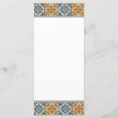 Romantisch Italiaans Tegel Destination Wedding Menu (Achterkant)