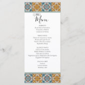 Romantisch Italiaans Tegel Destination Wedding Menu (Voorkant)