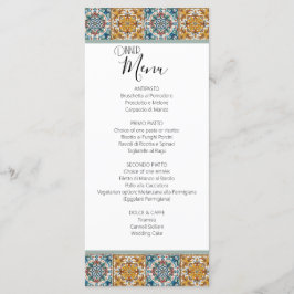 Romantisch Italiaans Tegel Destination Wedding Menu