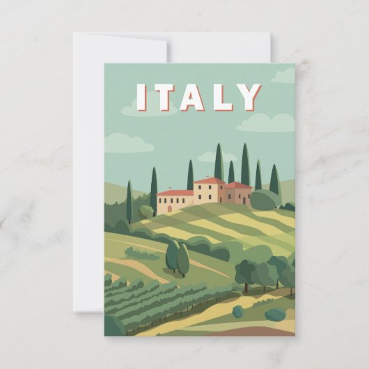 Romantisch Italië landschap Bedankkaart (Voorkant)