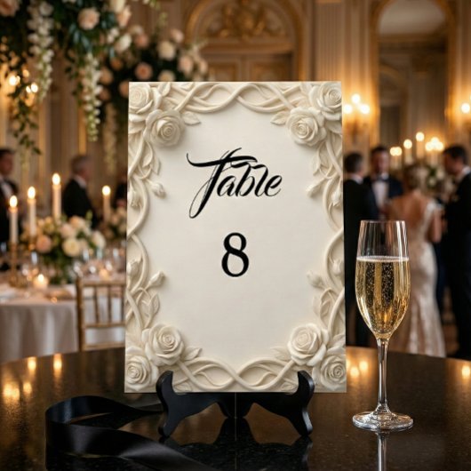Romantisch Ivoor Crème Vals Reliëf Kaart