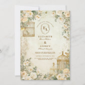 Romantisch Ivoor Floral Garden Party Kaart (Voorkant)