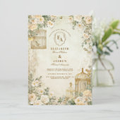 Romantisch Ivoor Floral Garden Party Kaart (Staand voorkant)