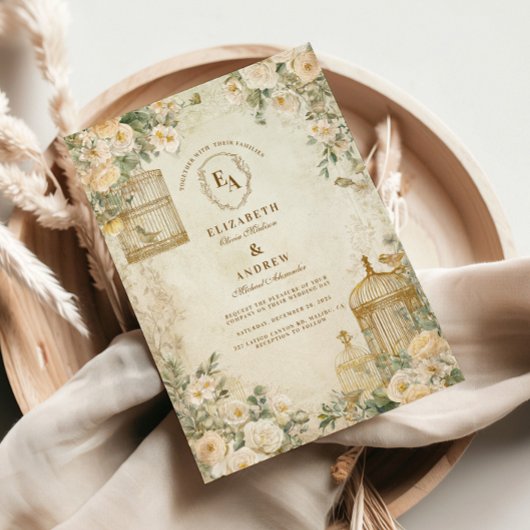 Romantisch Ivoor Floral Garden Party Kaart