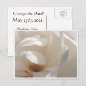 Romantisch Ivory Magnolia Bewaar de Datum Aankondigingskaart (Voorkant / Achterkant)