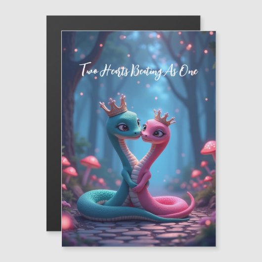 Romantisch Jaar van de Slang Magnetische Kaart (Voorkant / Achterkant)