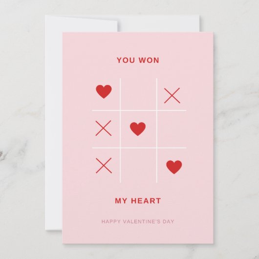 Romantisch jij won mijn hart Valentijnsdag kaart (Voorkant)