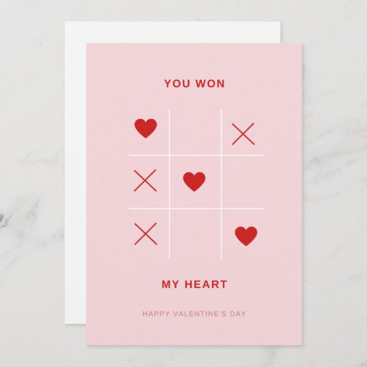 Romantisch jij won mijn hart Valentijnsdag kaart (Voorkant / Achterkant)