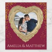 Romantisch Jubileum, Verloving, Bruiloft, Liefde Wijn Etiket (Enkel label)