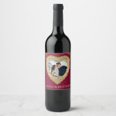 Romantisch Jubileum, Verloving, Bruiloft, Liefde Wijn Etiket (Voorkant)