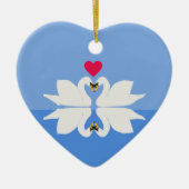 Romantisch jubileum Zwaan Hart Keramiek Ornament (Voorkant)