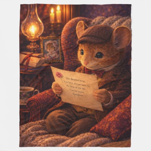 Romantisch jubileumgeschenk Liefdesbrief scène Fleece Deken (Voorkant)