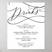 Romantisch kalligrafie drankkaart bord poster (Voorkant)