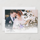 Romantisch kalligrafie schrift foto bruiloft bedankkaart (Voorkant)