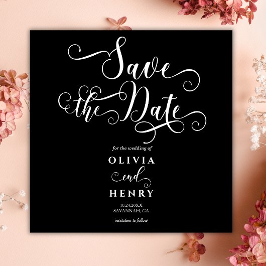 Romantisch kalligrafie schrift gotisch bruiloft save the date