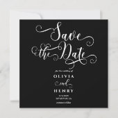 Romantisch kalligrafie schrift gotische bruiloft save the date (Voorkant)